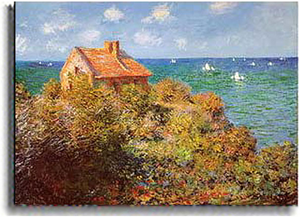 Fisherman's Cottage On The Cliffs-Claude Monet Painting - Click Image to Close